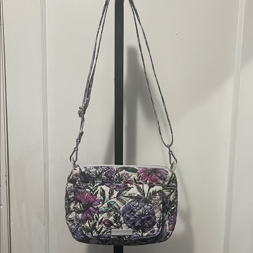 VERA BRADLEY CARSON MINI SHOULDER BAG LAVENDER MEADOW NWT CROSSBODY PURSE